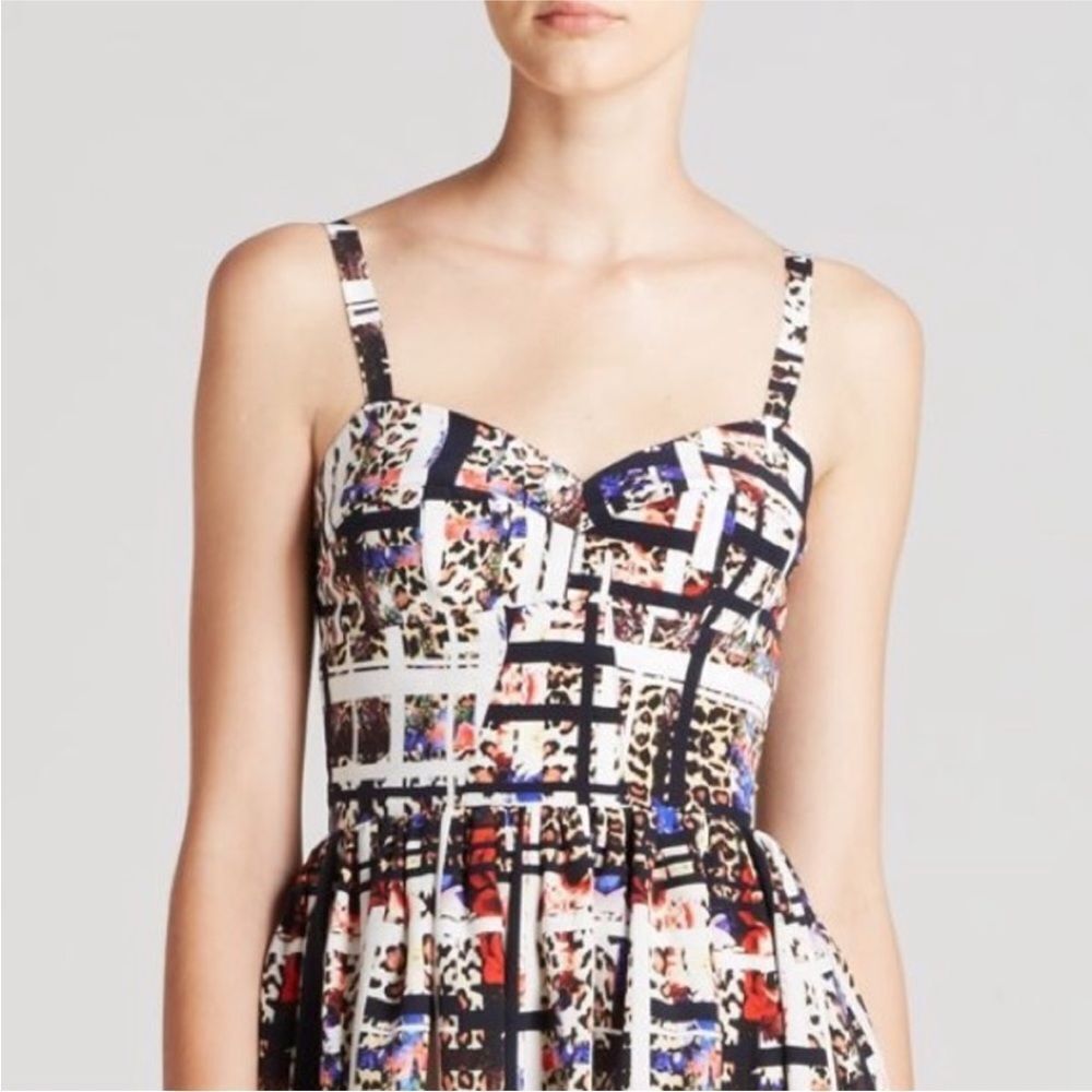 AMANDA UPRICHARD | Champagne Leopard Animal Print Mini Dress Women’s Size P - Picture 2 of 12